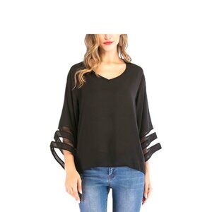 Umgee Bell Sleeve Top Black Size 2XL NWT Holiday